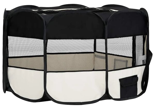 Sklopiva ogradica za pse s torbom za nošenje crna 145x145x61 cm - Crna 145 x 145 x 61 cm 1 Crna