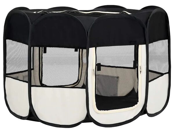 Sklopiva ogradica za pse s torbom za nošenje crna 125x125x61 cm - Crna 125 x 125 x 61 cm 1 Crna