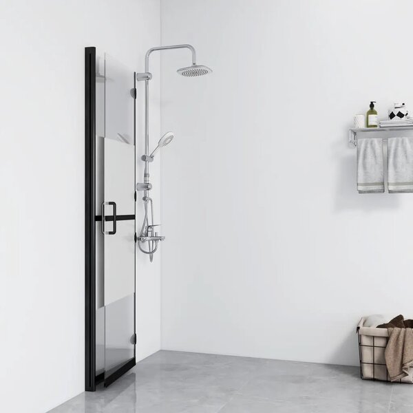 Sklopiva pregrada za tuš napola matirano staklo ESG 70 x 190 cm - crni okvir/polumatirano staklo 70 x 190 cm Crni okvir/polumati