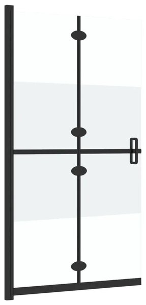 Sklopiva pregrada za tuš napola matirano staklo ESG 70 x 190 cm - crni okvir/polumatirano staklo 70 x 190 cm Crni okvir/polumati