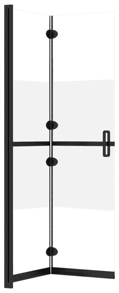 Sklopiva pregrada za tuš napola matirano staklo ESG 70 x 190 cm - crni okvir/polumatirano staklo 70 x 190 cm Crni okvir/polumati