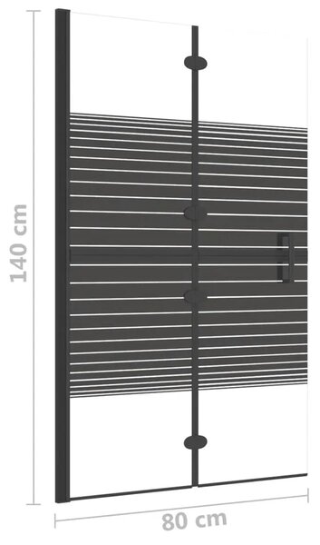 Sklopiva pregrada za tuš ESG 80 x 140 cm crna - 80 x 140 cm 80 x 140 cm