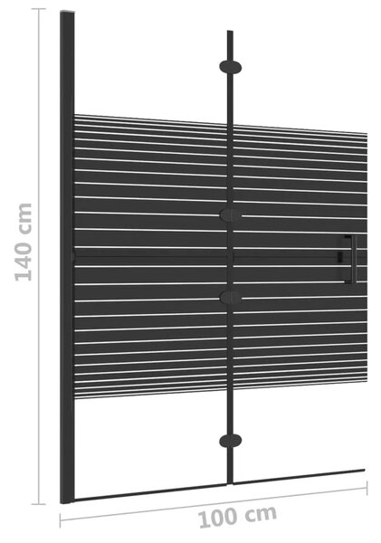 Sklopiva pregrada za tuš ESG 100 x 140 cm crna - 100 x 140 cm 100 x 140 cm
