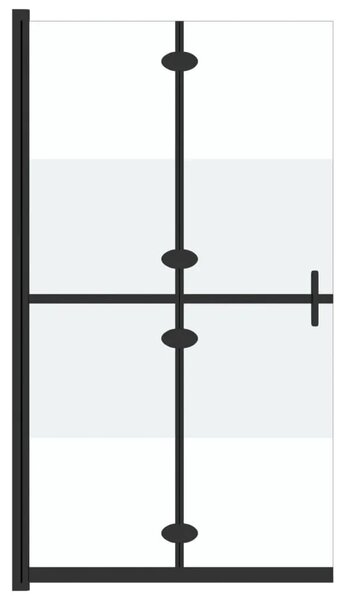 Sklopiva pregrada za tuš napola matirano staklo ESG 70 x 190 cm - crni okvir/polumatirano staklo 70 x 190 cm Crni okvir/polumati