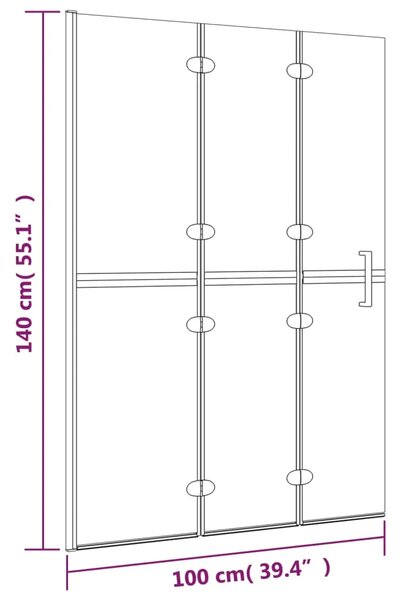 Sklopiva pregrada za tuš ESG 100 x 140 cm bijela - 100 x 140 cm 100 x 140 cm