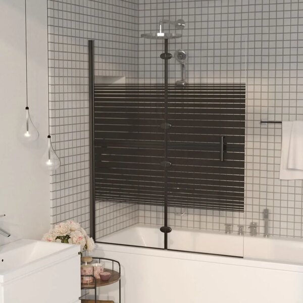 Sklopiva pregrada za tuš ESG 100 x 140 cm crna - 100 x 140 cm 100 x 140 cm