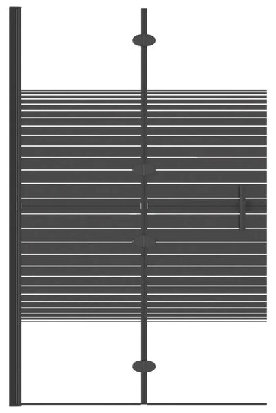 Sklopiva pregrada za tuš ESG 80 x 140 cm crna - 80 x 140 cm 80 x 140 cm