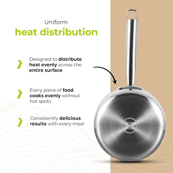 BE Living Lončić s drškom i poklopcem Stainless Steel 20 cm nehrđajući čelik