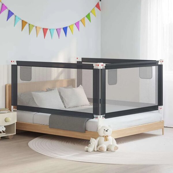 Sigurnosna ograda za dječji krevet tamnosiva 180x25 cm tkanina - Tamno siva 180 x 25 cm 1 Tamno siva