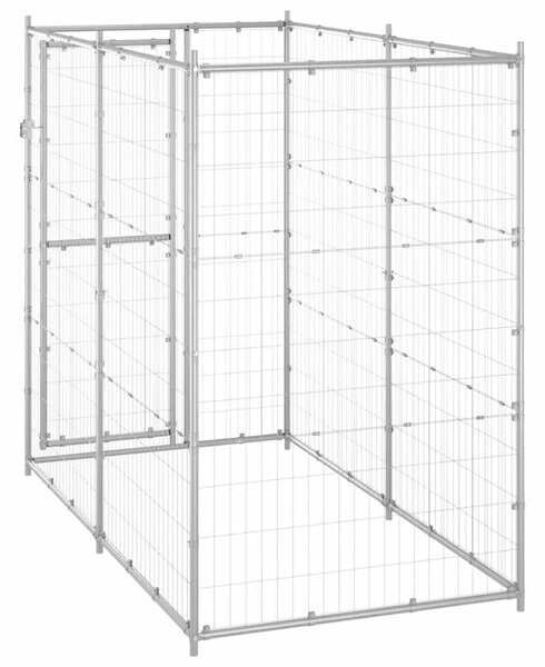 Vanjski kavez za pse od pocinčanog čelika 110 x 220 x 180 cm - Srebrno 110 x 220 x 180 cm 1 Ne