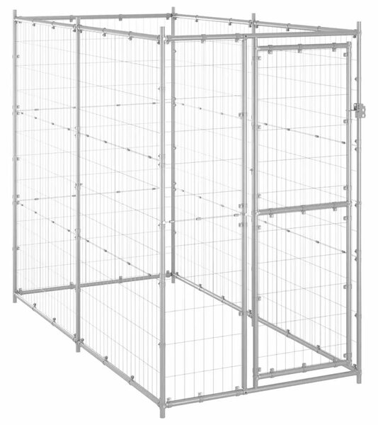 Vanjski kavez za pse od pocinčanog čelika 110 x 220 x 180 cm - Srebrno 110 x 220 x 180 cm 1 Ne