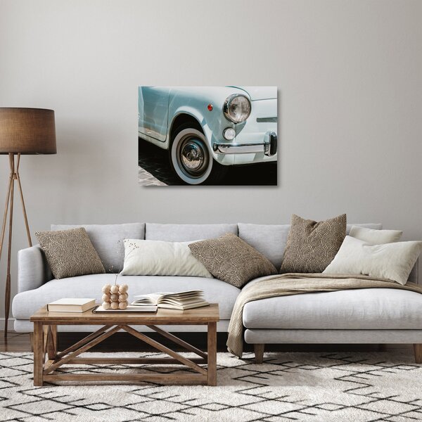Staklena slika - Retro automobil Fiat (70x50 cm)