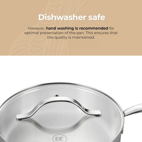 BE Living Duboka tava s poklopcem Stainless Steel 24 cm nehrđajući čelik