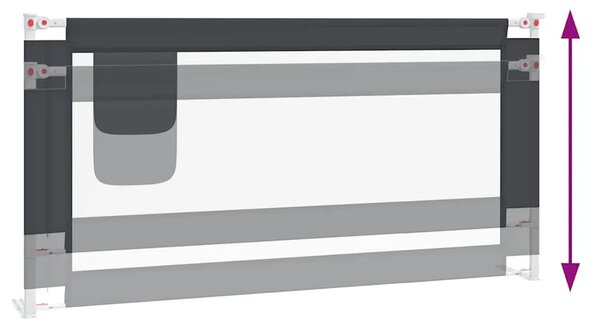 Sigurnosna ograda za dječji krevet tamnosiva 180x25 cm tkanina - Tamno siva 180 x 25 cm 1 Tamno siva