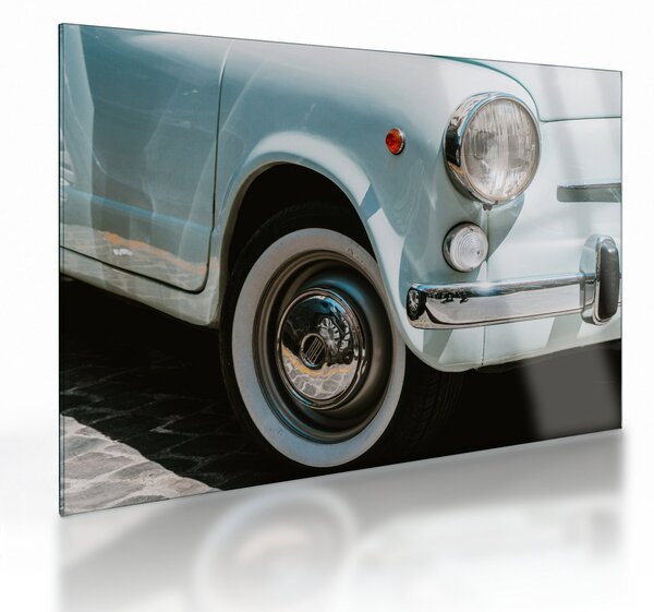 Staklena slika - Retro automobil Fiat (70x50 cm)