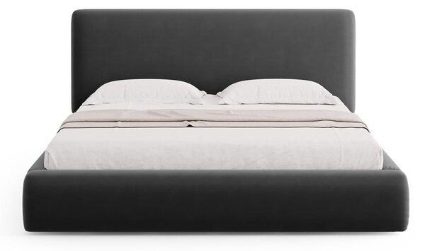 Tamno sivi tapecirani bračni krevet s prostorom za pohranu s podnicom 180x200 cm Colonel – Cosmopolitan Design