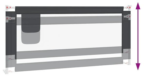Sigurnosna ograda za dječji krevet tamnosiva 200x25 cm tkanina - Tamno siva 200 x 25 cm 1 Tamno siva