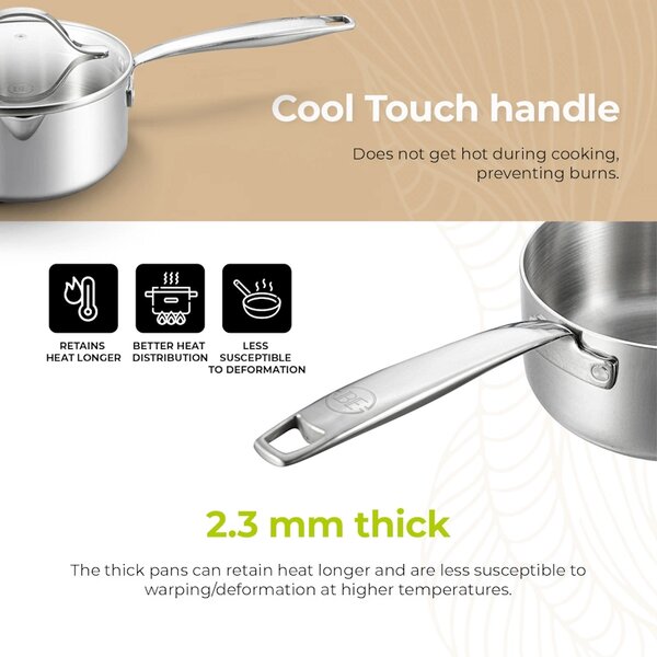 BE Living Lončić s drškom i poklopcem Stainless Steel 20 cm nehrđajući čelik