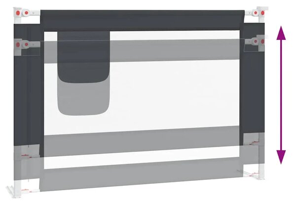 Sigurnosna ograda za dječji krevet tamnosiva 100x25 cm tkanina - Tamno siva 100 x 25 cm 1 Tamno siva