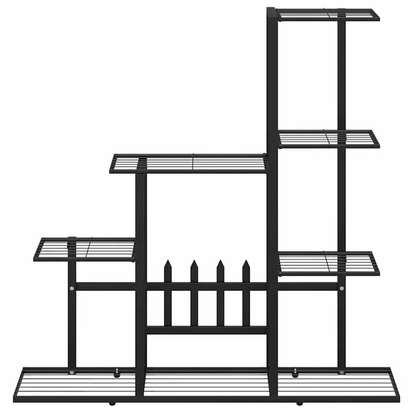 Stalak za cvijeće 94 5 x 25 x 88 cm crni metalni - Crna 1 Bez kotača Crna