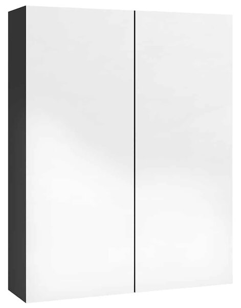 Kupaonski ormarić s ogledalom 60x15x75 cm MDF sjajni crni - Sjajna crna 1 Sjajna crna
