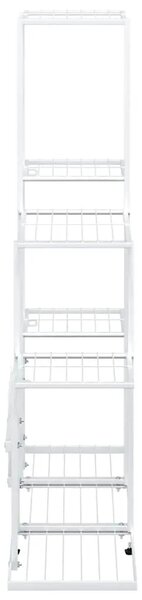 Stalak za cvijeće 94 5 x 25 x 88 cm bijeli metalni - Bijela 1 Bez kotača Bijela