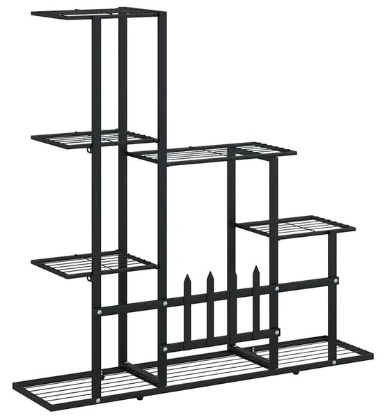 Stalak za cvijeće 94 5 x 25 x 88 cm crni metalni - Crna 1 Bez kotača Crna