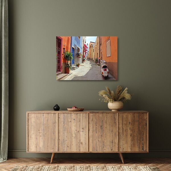 Staklena slika ulice na Sardiniji (70x50 cm)