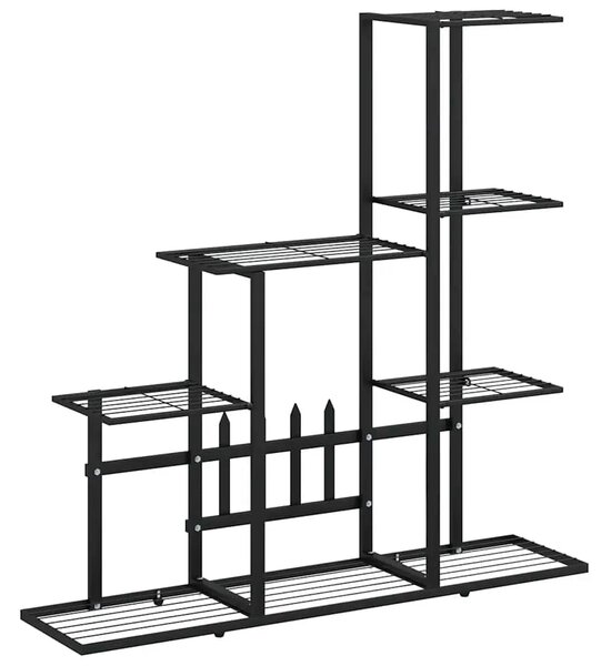 Stalak za cvijeće 94 5 x 25 x 88 cm crni metalni - Crna 1 Bez kotača Crna