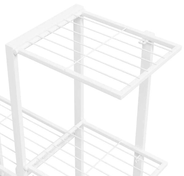 Stalak za cvijeće 94 5 x 25 x 88 cm bijeli metalni - Bijela 1 Bez kotača Bijela