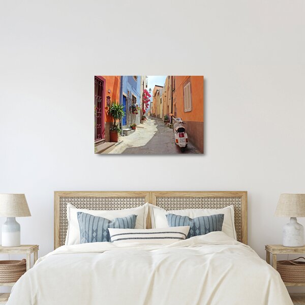 Staklena slika ulice na Sardiniji (70x50 cm)