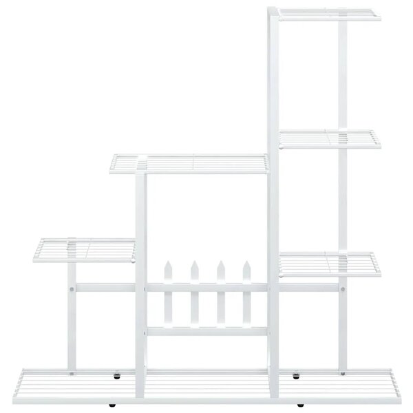 Stalak za cvijeće 94 5 x 25 x 88 cm bijeli metalni - Bijela 1 Bez kotača Bijela