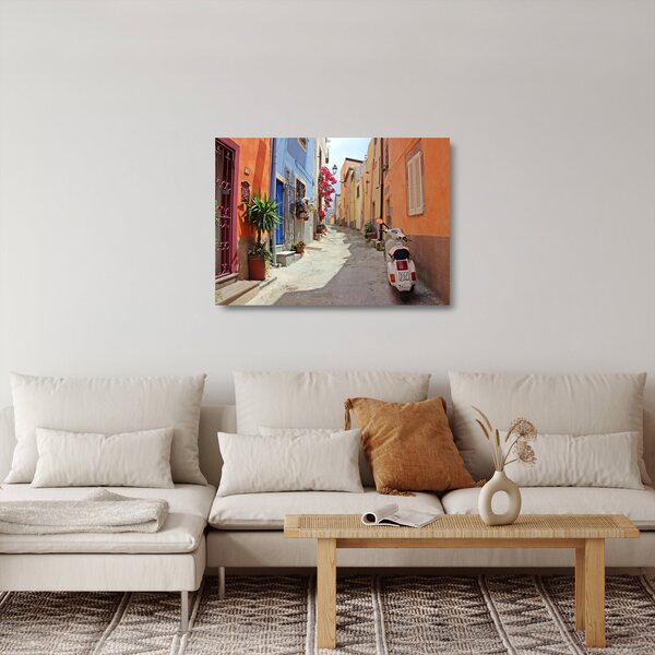 Staklena slika ulice na Sardiniji (70x50 cm)