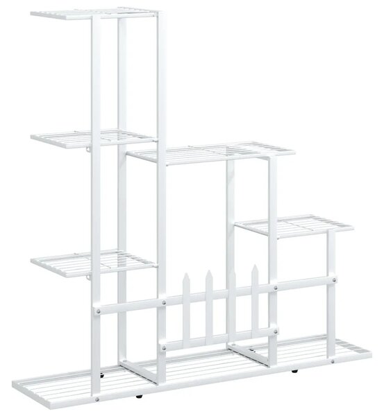 Stalak za cvijeće 94 5 x 25 x 88 cm bijeli metalni - Bijela 1 Bez kotača Bijela