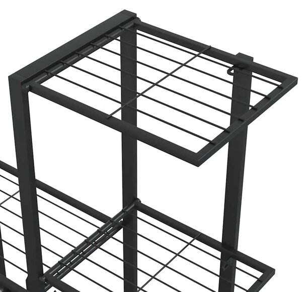 Stalak za cvijeće 94 5 x 25 x 88 cm crni metalni - Crna 1 Bez kotača Crna