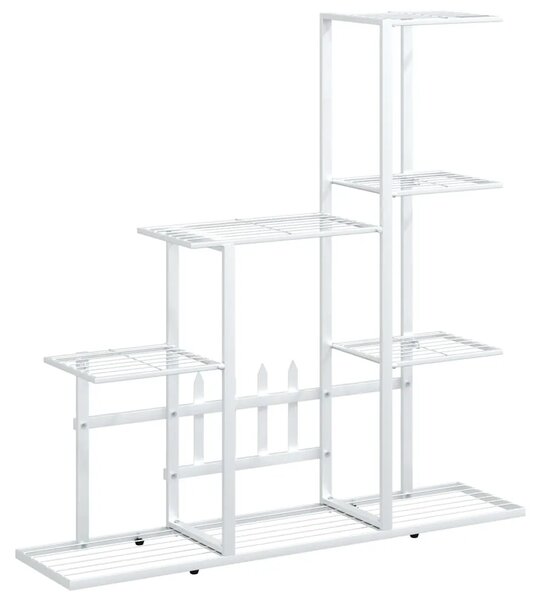Stalak za cvijeće 94 5 x 25 x 88 cm bijeli metalni - Bijela 1 Bez kotača Bijela