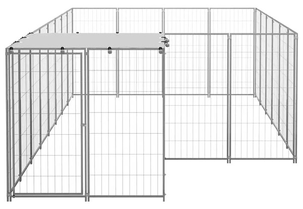Kavez za pse srebrni 8 47 m² čelični - Srebrno 8.47 m² 1 Srebrno