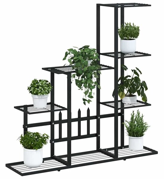 Stalak za cvijeće 94 5 x 25 x 88 cm crni metalni - Crna 1 Bez kotača Crna