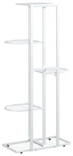 Stalak za cvijeće s 5 razina 43 x 22 x 98 cm bijeli metalni - Bijela 43 x 22 x 98 cm 1 Bijela