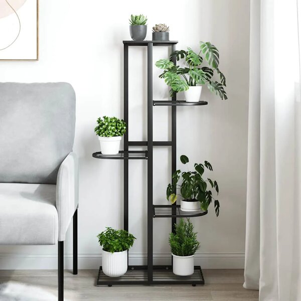 Stalak za cvijeće s 5 razina 43 x 22 x 98 cm crni metalni - Crna 43 x 22 x 98 cm 1 Crna