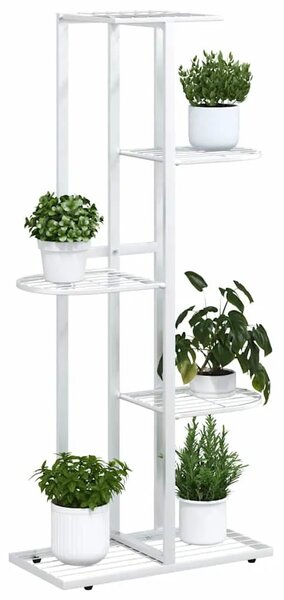 Stalak za cvijeće s 5 razina 43 x 22 x 98 cm bijeli metalni - Bijela 43 x 22 x 98 cm 1 Bijela