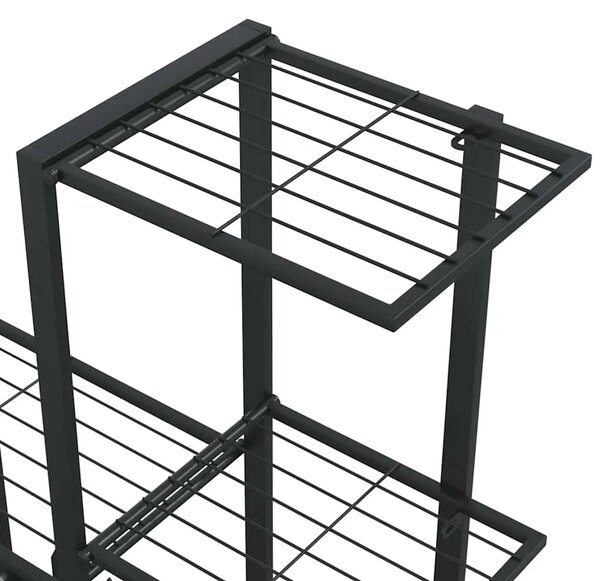 Stalak za cvijeće s kotačima 94 5 x 25 x 92 5 cm crni metalni - Crna 1 S kotačem Crna