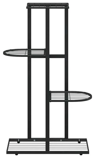 Stalak za cvijeće s 4 razine 43 x 22 x 76 cm crni metalni - Crna 43 x 22 x 76 cm 1 Crna