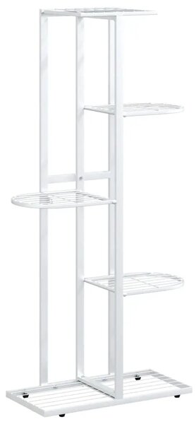 Stalak za cvijeće s 5 razina 43 x 22 x 98 cm bijeli metalni - Bijela 43 x 22 x 98 cm 1 Bijela