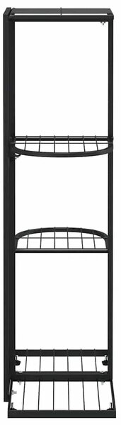 Stalak za cvijeće s 4 razine 43 x 22 x 76 cm crni metalni - Crna 43 x 22 x 76 cm 1 Crna
