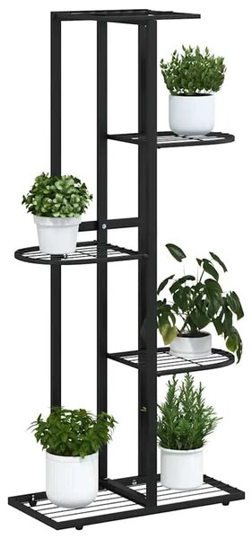 Stalak za cvijeće s 5 razina 43 x 22 x 98 cm crni metalni - Crna 43 x 22 x 98 cm 1 Crna