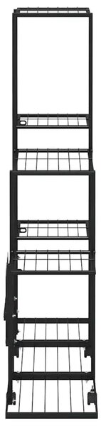 Stalak za cvijeće s kotačima 94 5 x 25 x 92 5 cm crni metalni - Crna 1 S kotačem Crna