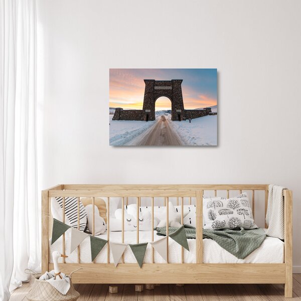 Staklena slika vrata, Yellowstone (70x50 cm)