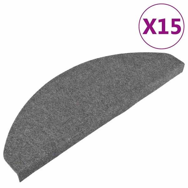 Ljepljivi tepisi za stepenice 15 kom 65x22 5x3 5 cm sivi - Siva 65 x 22.5 x 3.5 cm 15 Siva