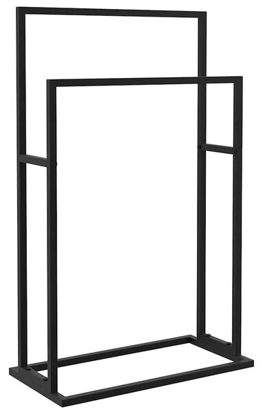 Samostojeći stalak za ručnike crni 48 x 24 x 78 5 cm željezni - Crna 48 x 24 x 78.5 cm Crna 48 x 24 x 78.5 cm